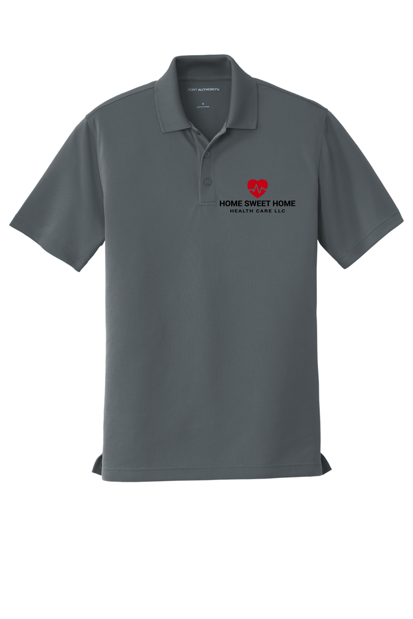 Home Sweet Home heartbeat EMBROIDERED men's polo