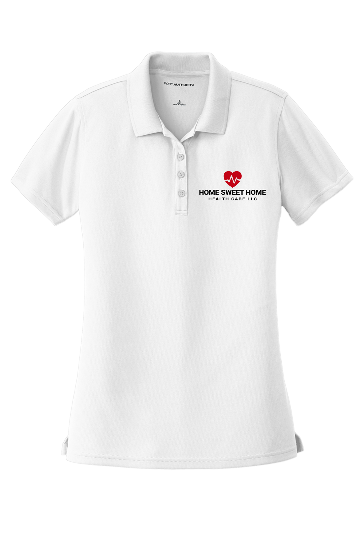 Home Sweet Home heartbeat EMBROIDERED women's polo