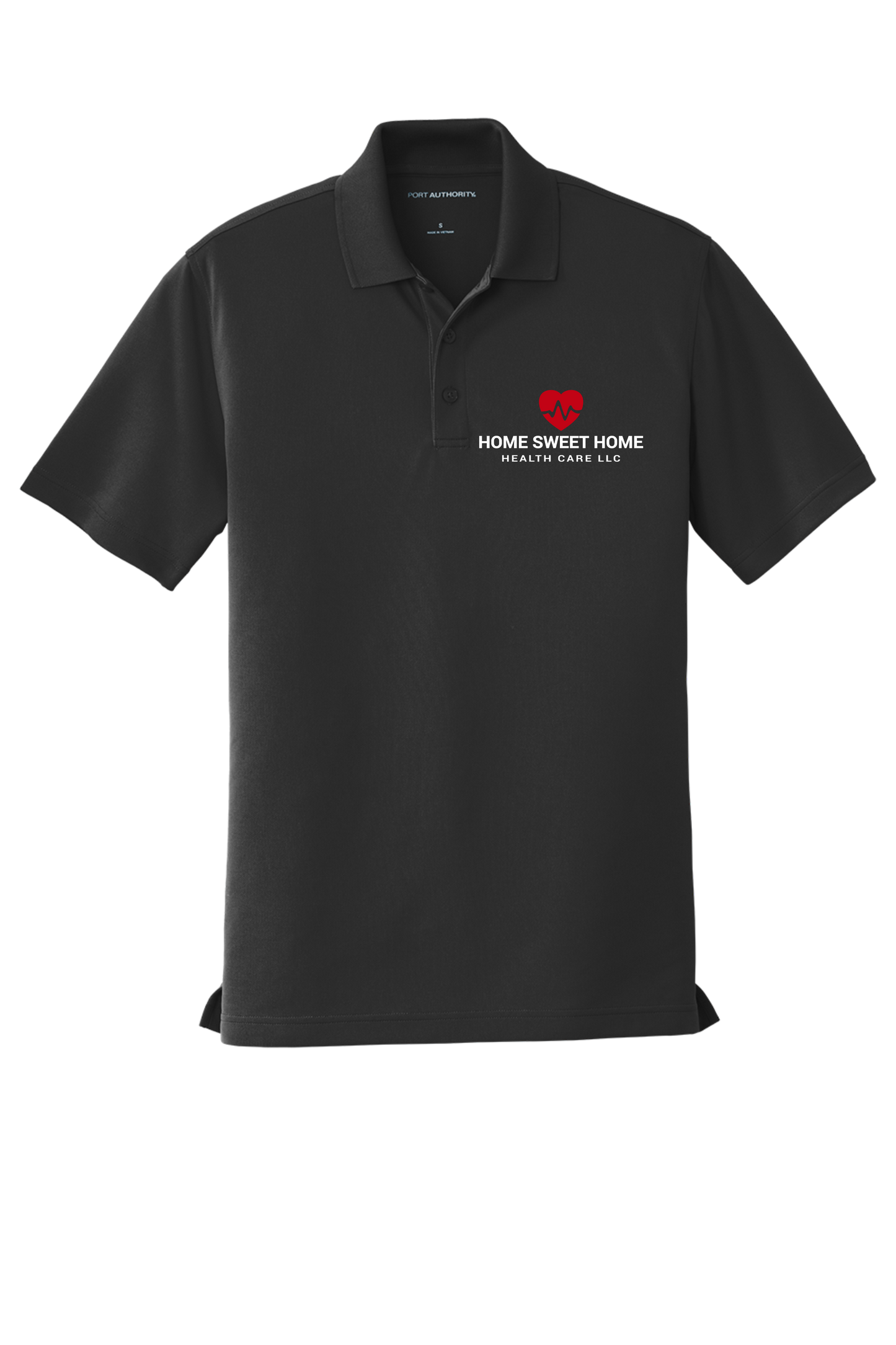 Home Sweet Home heartbeat EMBROIDERED men's polo