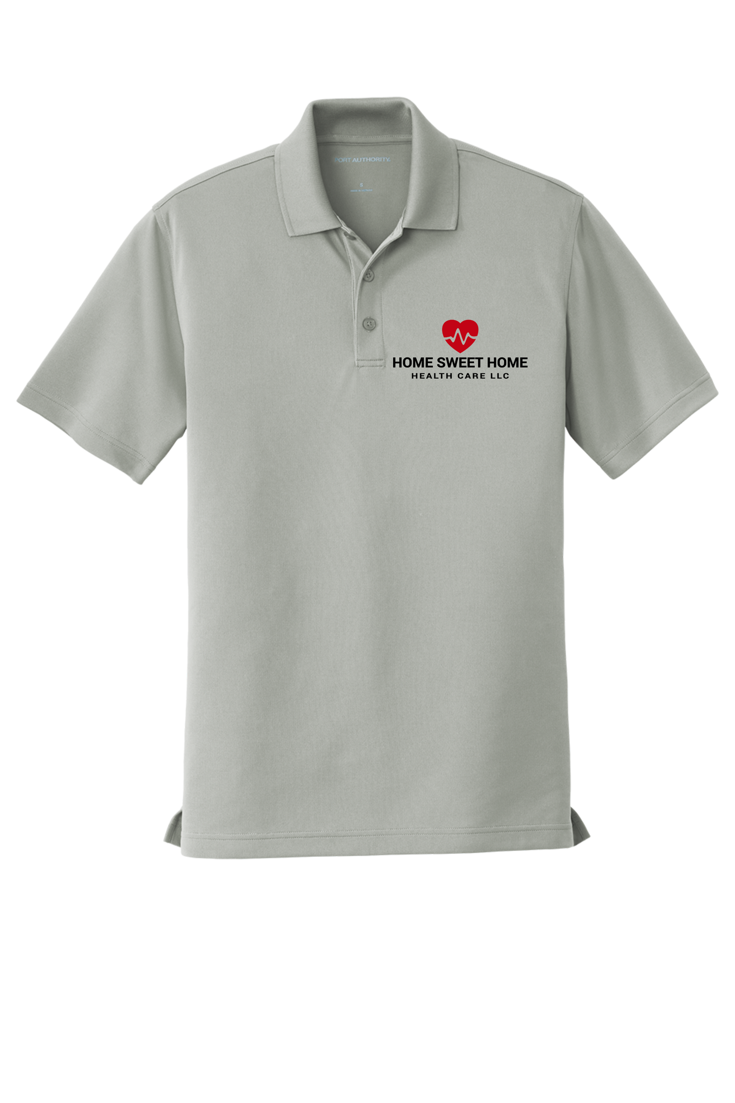 Home Sweet Home heartbeat EMBROIDERED men's polo