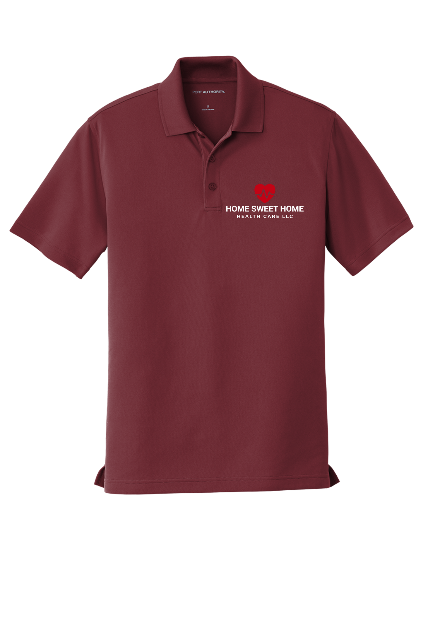 Home Sweet Home heartbeat EMBROIDERED men's polo
