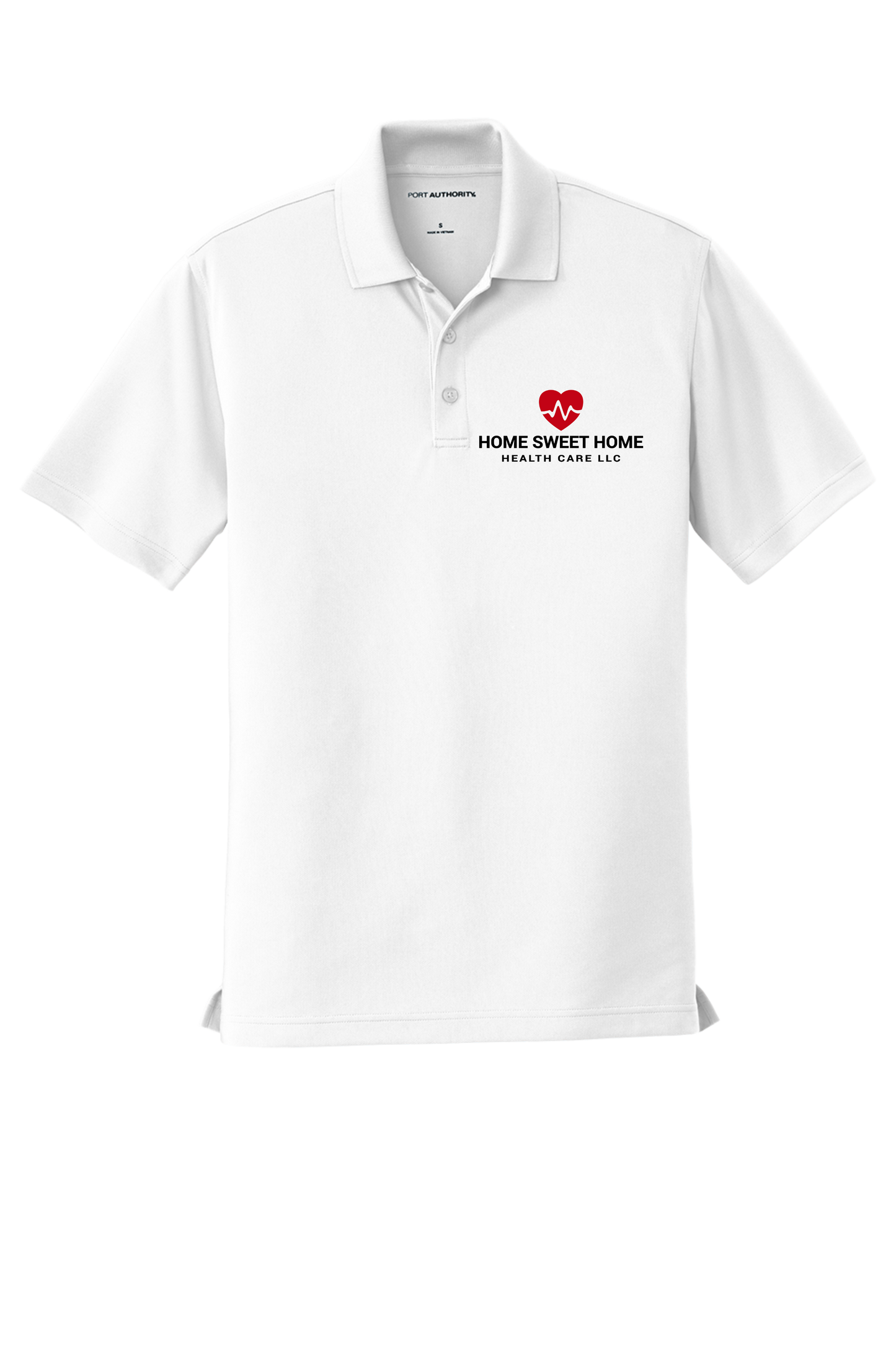 Home Sweet Home heartbeat EMBROIDERED men's polo