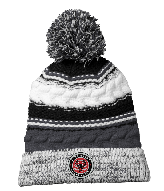 STC21 Embroidered beanie with a ball